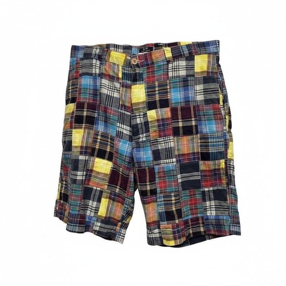 Other - Snake Eyes Players Mens Patchwork Plaid Shorts Multi Color Cotton Size 38